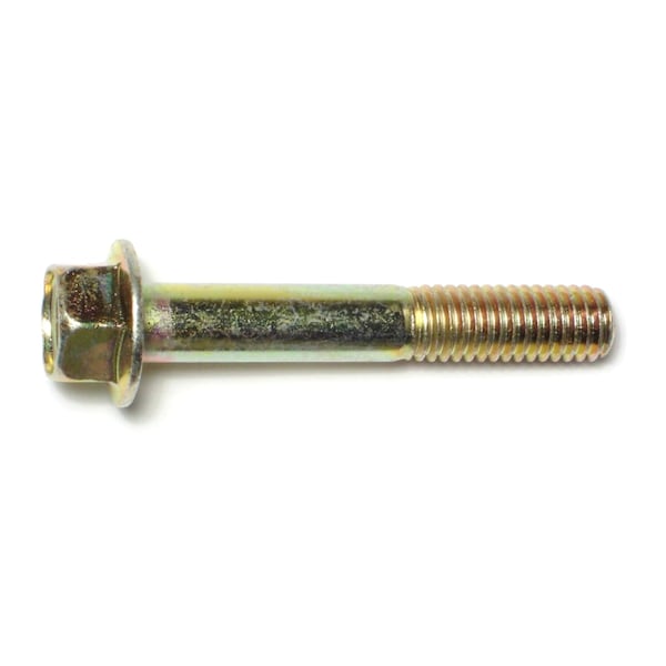 Midwest Fastener Grade 8, 7/16"-14 Flange Bolt, Zinc Yellow Steel, 2-3/4 in L, 3 PK 74646 - main